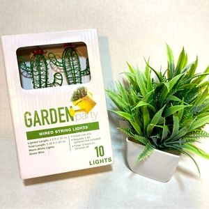 NIB GARDEN PARTY Cactus Wired String Lights Set Home Party Decor Indoor 4.5 Ft